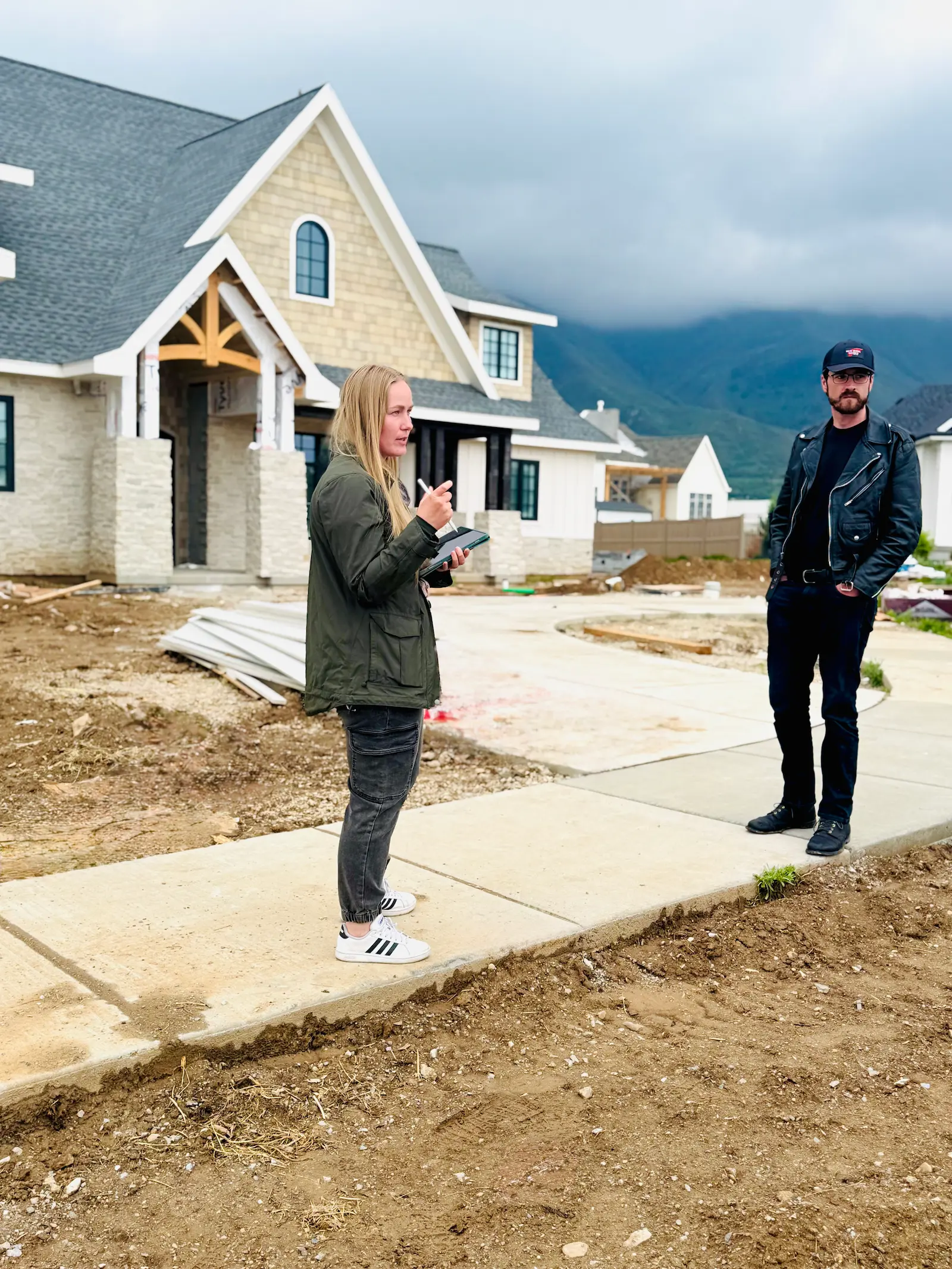 Frederico designer walking the property with a homeowner during the initial consultation